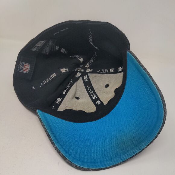 New Era Men's Fitted Hat Black S-M Embroidered Carolina Panthers Logo 39Thirty - Picture 6 of 8